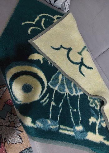 Yeşil Baskılı Yün Çocuk Battaniyesi - Görsel 6