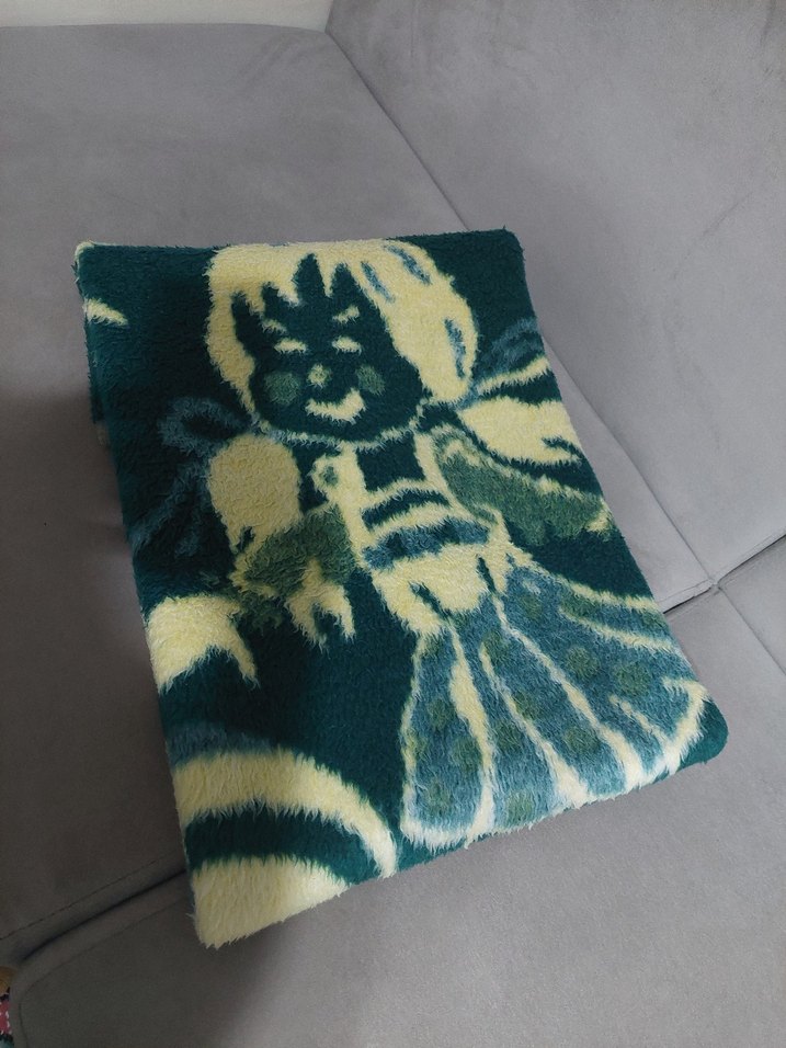 Yeşil Baskılı Yün Çocuk Battaniyesi - Görsel 5