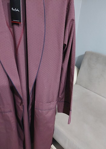 Bordo Uzun Kollu Ropteşembır saten Sabahlık - Görsel 5