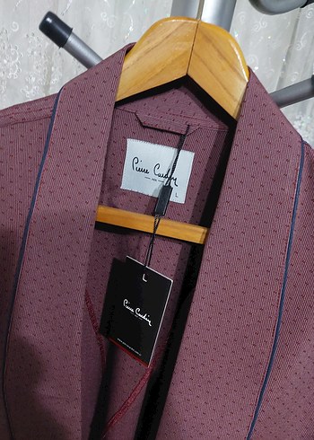 Bordo Uzun Kollu Ropteşembır saten Sabahlık - Görsel 6