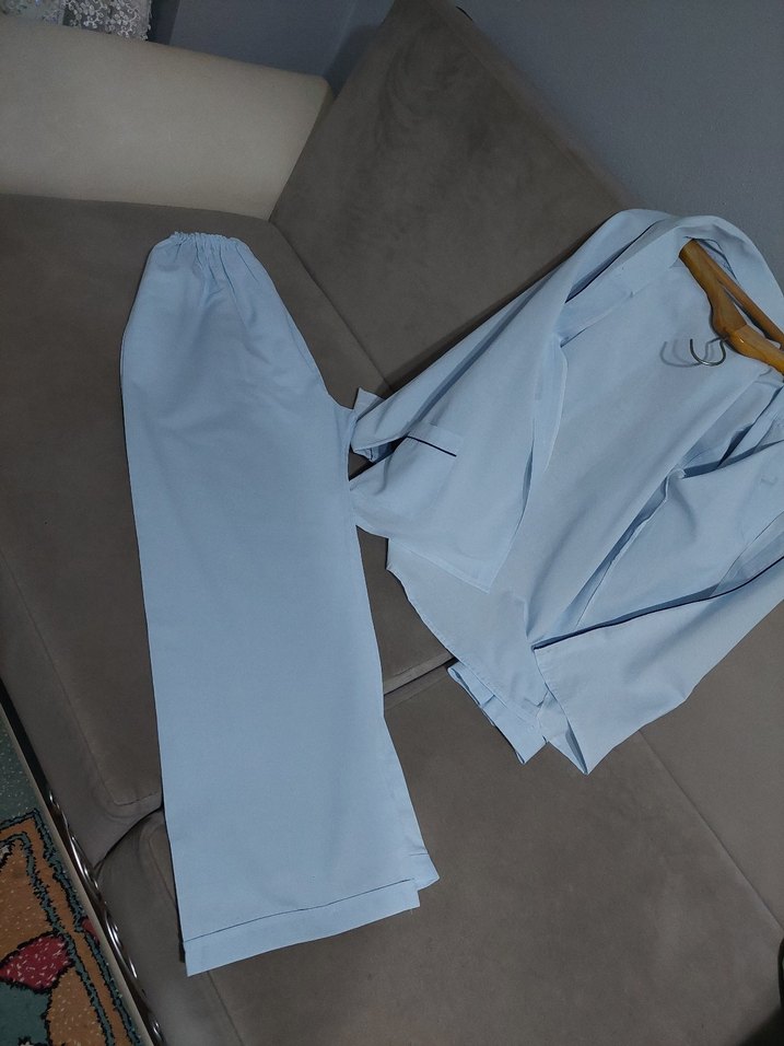 Erkek Düğmeli Gri Uzun Kollu Pijama Takımı - Görsel 5