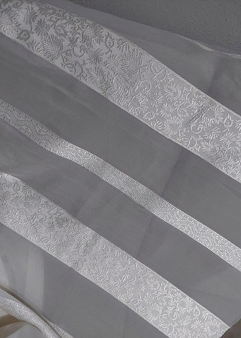 Gri Çizgili Beyaz Modern Perde - Görsel 4