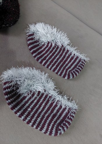 Kızlar için Örgü Sıcak Terlikler - Görsel 4