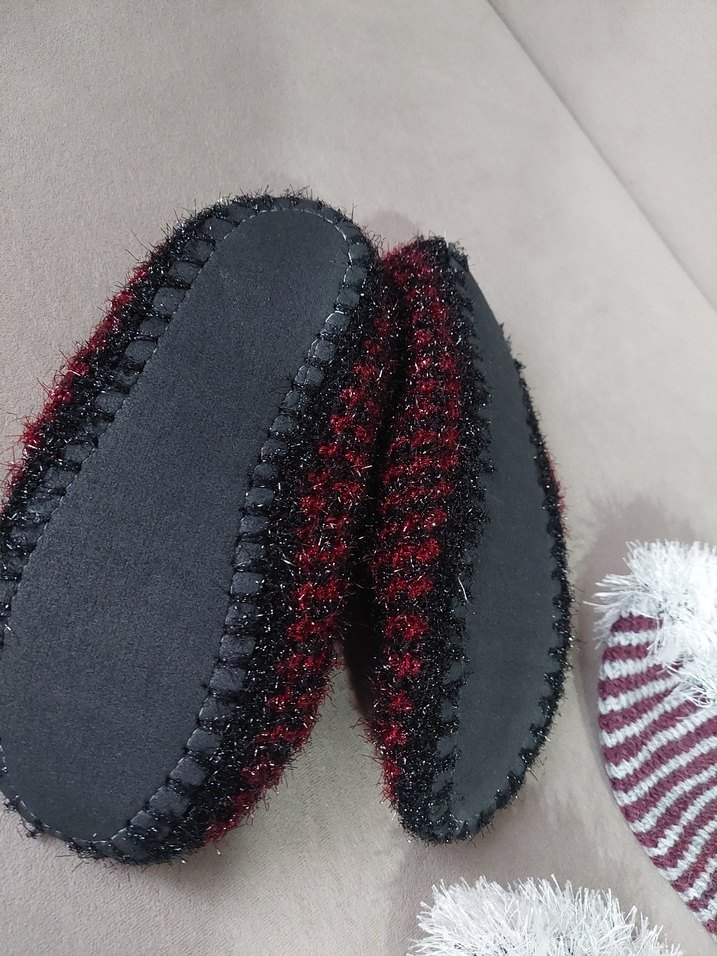 Kızlar için Örgü Sıcak Terlikler - Görsel 5