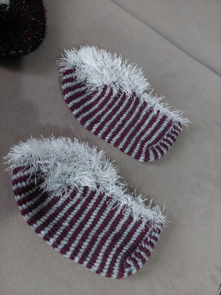 Kızlar için Örgü Sıcak Terlikler - Görsel 4