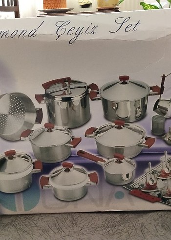 çeyizlik çelik tencere çaydanlık  cezve takımı tam set - Görsel 5