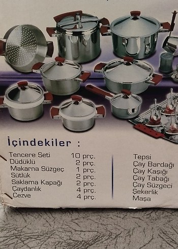 çeyizlik çelik tencere çaydanlık  cezve takımı tam set - Görsel 6