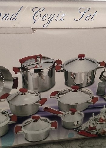 çeyizlik çelik tencere çaydanlık  cezve takımı tam set - Görsel 7