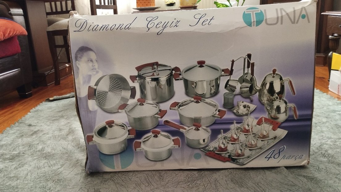 çeyizlik çelik tencere çaydanlık  cezve takımı tam set - Görsel 5