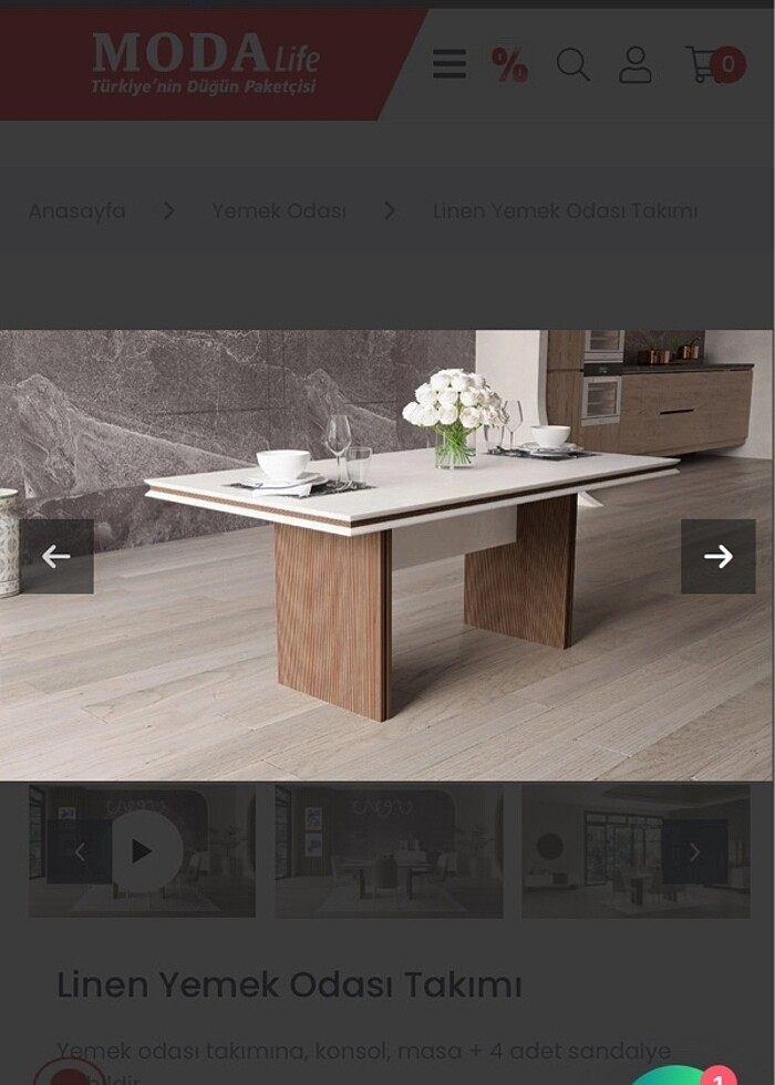Modalife linen yemek masası - Görsel 3