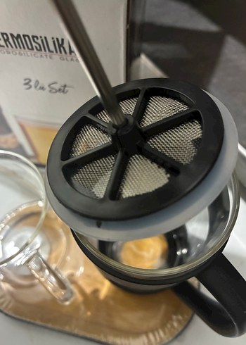 Termosilikat 3'lü Siyah Cam Demlik Seti - Görsel 3