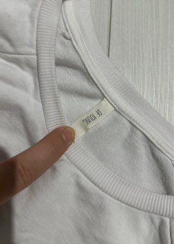 Beyaz Kısa Kollu Baskılı Kadın Sweatshirt - Görsel 4