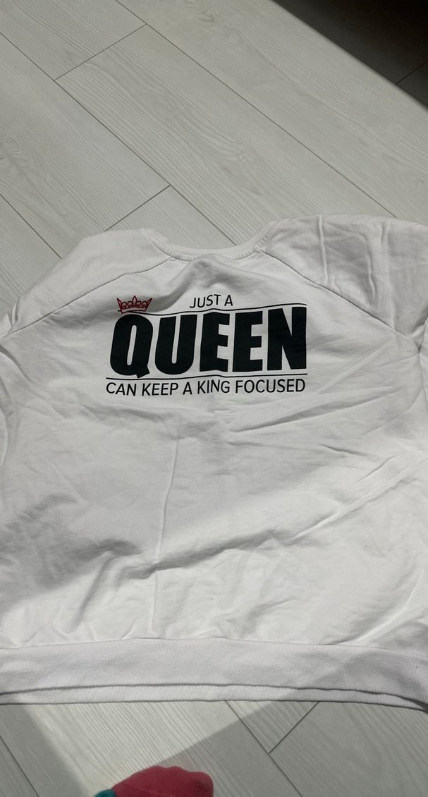 Beyaz Kısa Kollu Baskılı Kadın Sweatshirt - Görsel 3