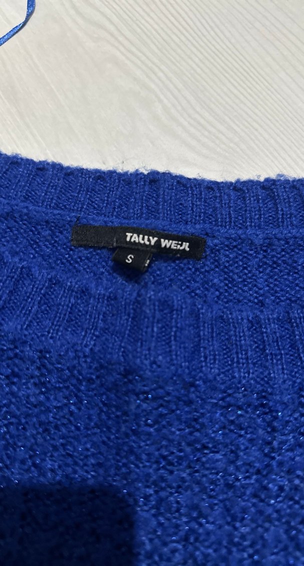 Kadın Koyu Mavi Kısa Triko Kazak - Görsel 3