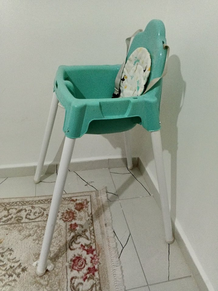 Turkuaz Pastel Bebek Mama Sandalyesi - Görsel 2