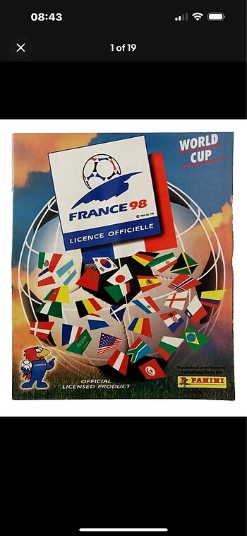 1998 panini worl cup reprint albüm ful