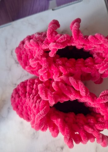 Kız Çocuk Renkli Örgü Sıcak panduf - Görsel 4