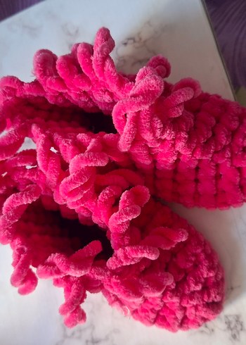 Kız Çocuk Renkli Örgü Sıcak panduf - Görsel 5