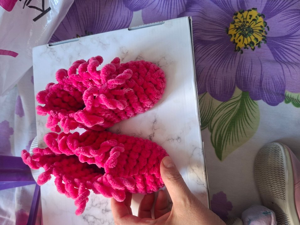 Kız Çocuk Renkli Örgü Sıcak panduf - Görsel 2