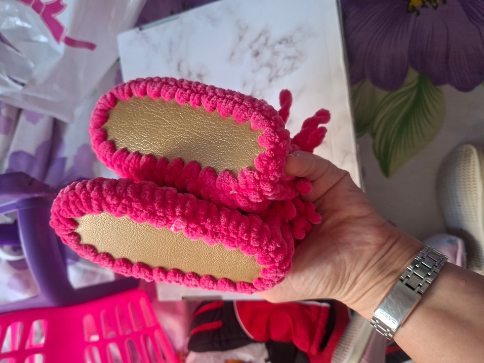 Kız Çocuk Renkli Örgü Sıcak panduf - Görsel 3