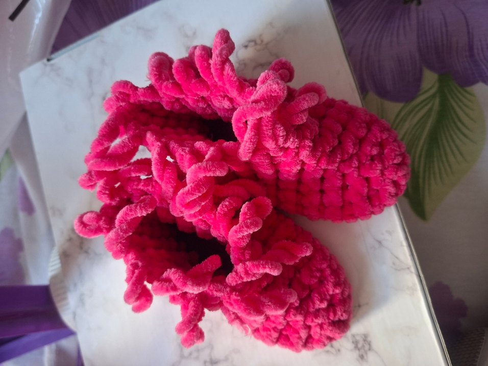 Kız Çocuk Renkli Örgü Sıcak panduf - Görsel 5