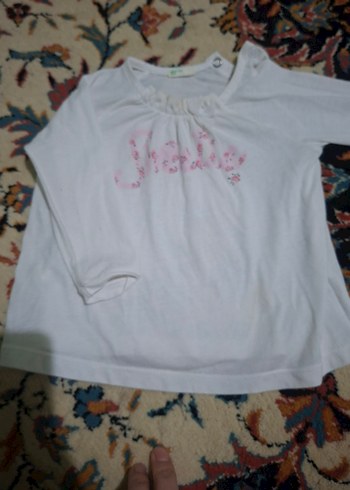 Beyaz Uzun Kollu Kız Tişörtü - Görsel 2