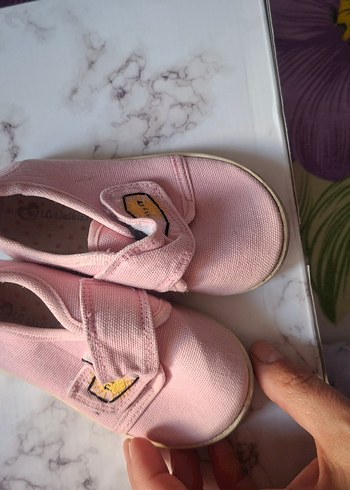 Kız Çocuk Pembe Cırt Cırtlı Spor Ayakkabı - Görsel 4