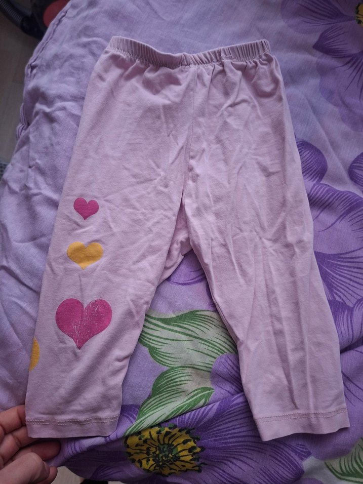 Kız Çocuk Baskılı Düğmeli Tayt - Görsel 4