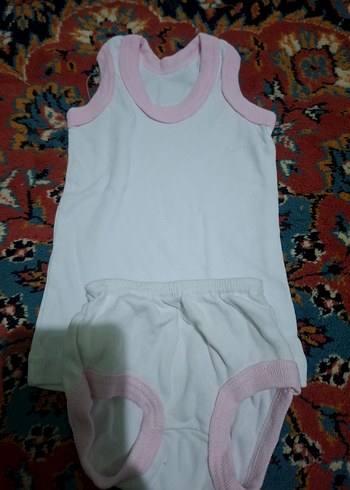 Pembe Kenarlı Beyaz Çocuk Atlet külot - Görsel 3