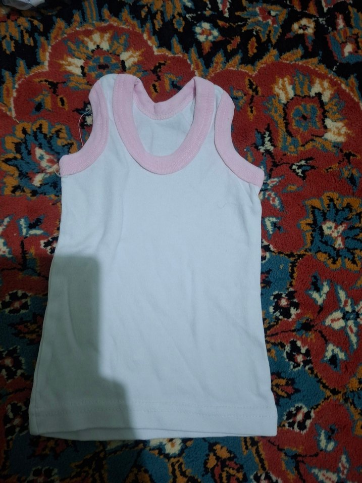 Pembe Kenarlı Beyaz Çocuk Atlet külot - Görsel 2