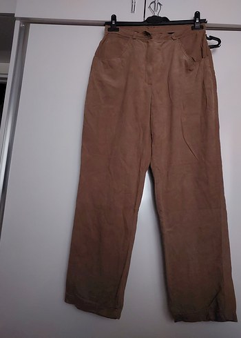 Bej Süet Salaş Kadın Pantolon - Görsel 2