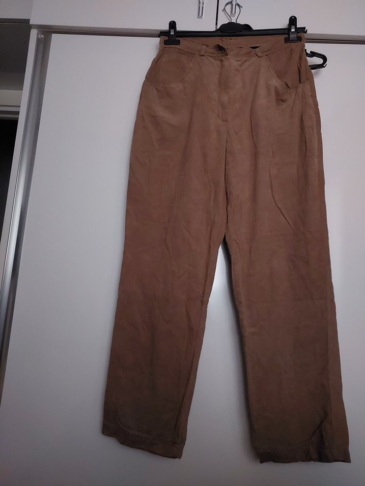 Bej Süet Salaş Kadın Pantolon - Görsel 2