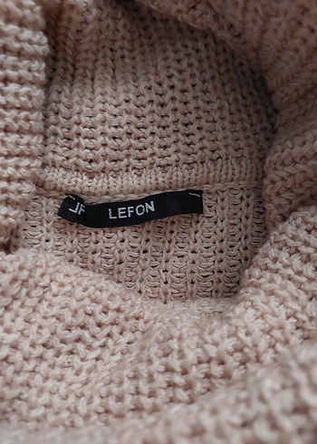 Pembe Boğazlı Örgü Kadın Kazak - Görsel 3