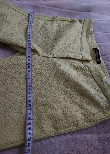 Sarı Midi Kadın Kumaş Pantolon - Görsel 6