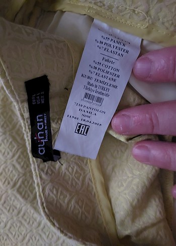 Sarı Midi Kadın Kumaş Pantolon - Görsel 3