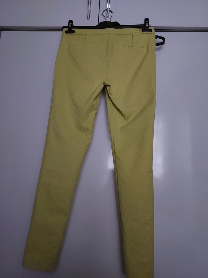 Sarı Midi Kadın Kumaş Pantolon - Görsel 2