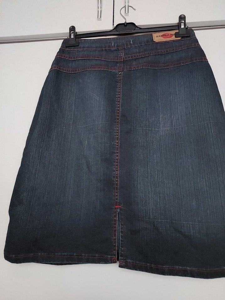 Lacivert Midi Hamile Kot Etek - Görsel 4