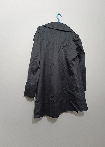 Düğmeli Siyah Midi Goth a kesim Mevlana Trençkot kaban - Görsel 7