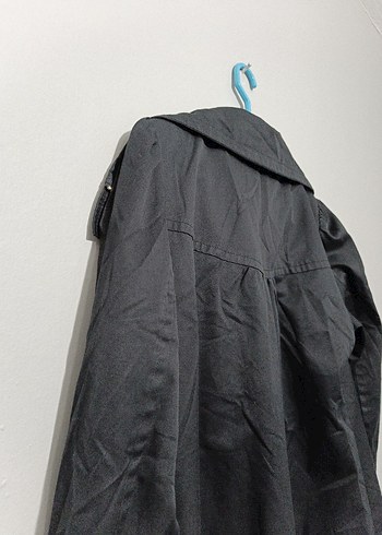 Düğmeli Siyah Midi Goth a kesim Mevlana Trençkot kaban - Görsel 8