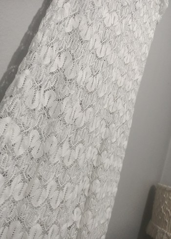 Nakışlı Beyaz Bohem Uzun Kadın Elbisesi plaj elbisesi pareo - Görsel 8