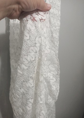 Nakışlı Beyaz Bohem Uzun Kadın Elbisesi plaj elbisesi pareo - Görsel 5