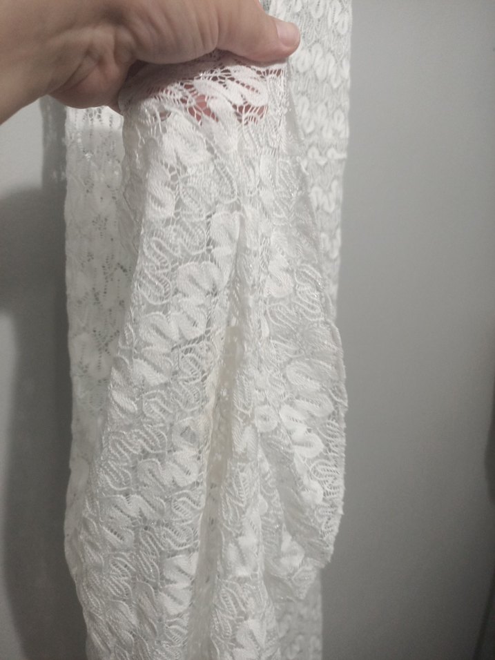 Nakışlı Beyaz Bohem Uzun Kadın Elbisesi plaj elbisesi pareo - Görsel 5