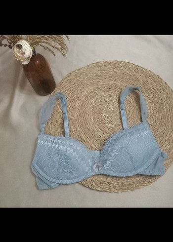 Dantel Detaylı Pastel Mavi Bohem Sütyen - Görsel 2