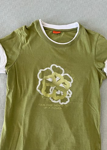 s Beden haki Renk Y2K Vintage 90lar tshirt
