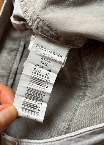 Vintage polo garage kemerli kapri şort/pantolon - Görsel 12