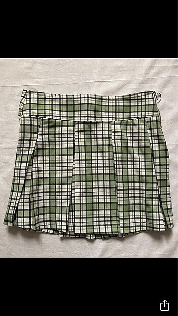 Vintage grunge y2k gotik ekoseli etek kısa etek