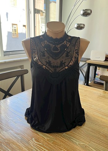American Vintage Vintage Gotik Dantel Yaka Tunik Bluz