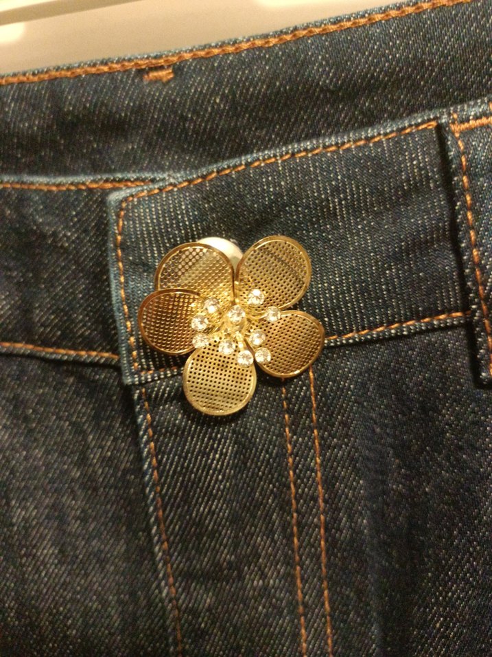 Koyu Mavi Yüksek Bel Denim Jean Moschino Sample — görsel 3/5