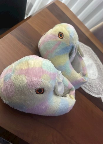 Kızlar için Renkli Bağlama Desenli Puff Terlik - Görsel 3