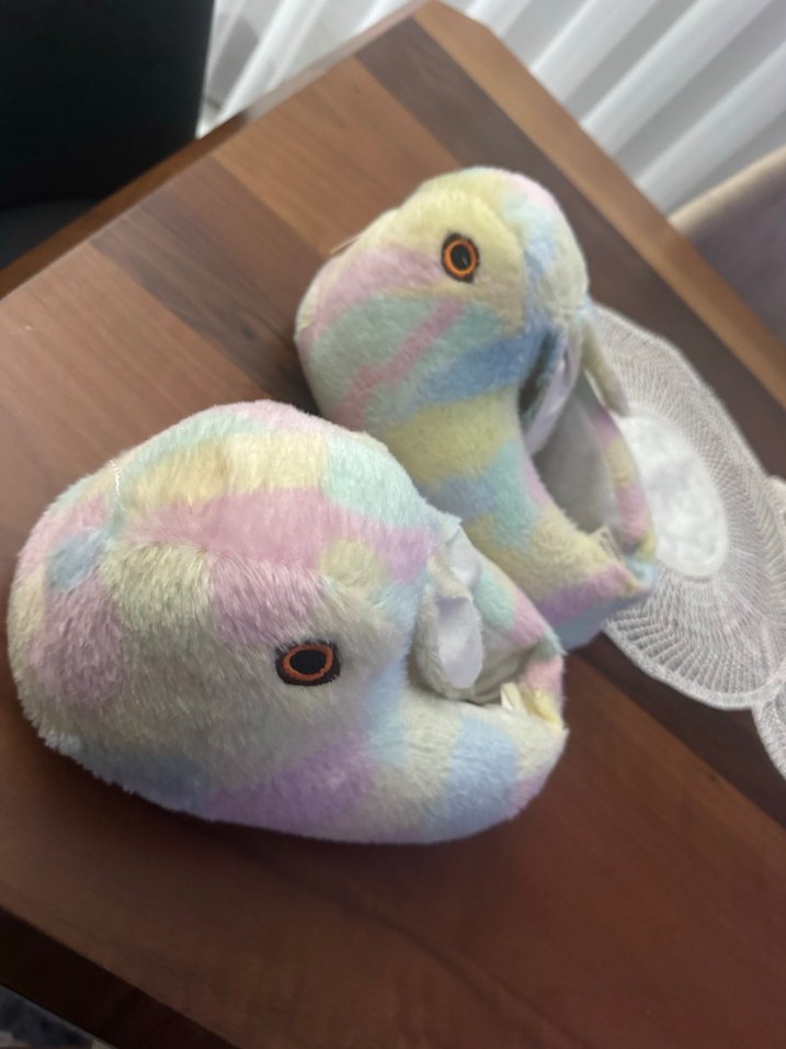 Kızlar için Renkli Bağlama Desenli Puff Terlik - Görsel 3